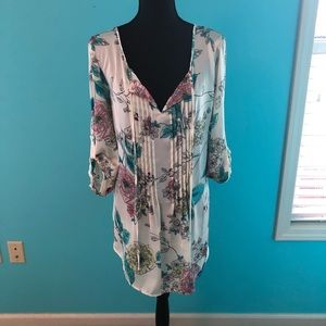 🌷Silky Tunic Floral Blouse